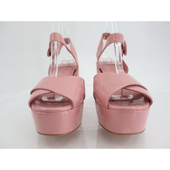 Jeffrey Campbell Platz Sandal Dusty Pink Patent Leather Platform Heels Chunky 10 - Picture 3 of 14